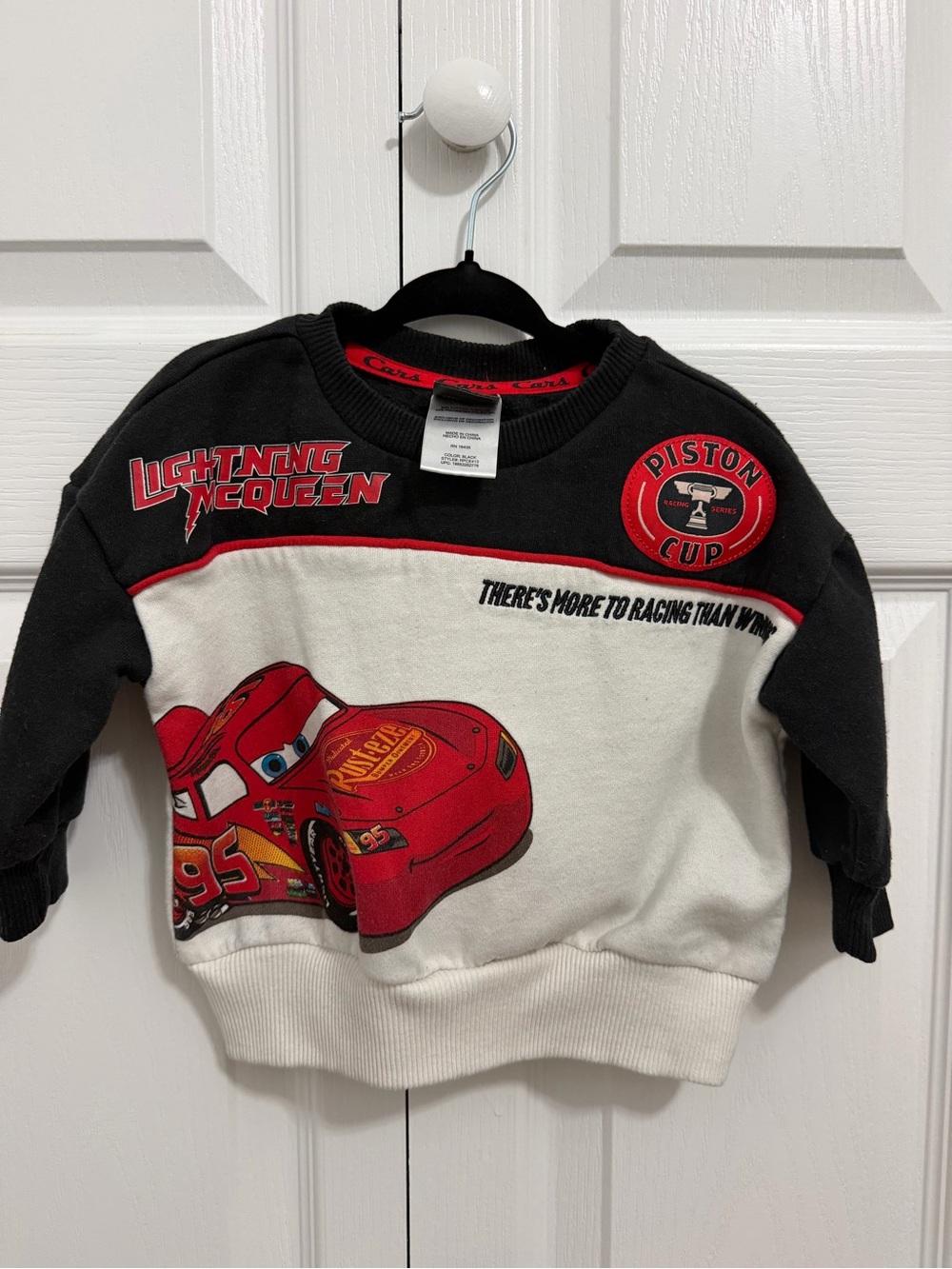 Disney Lightning McQueen Black White Red Kids Sweatshirt Hoodie